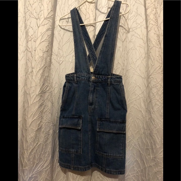 H&M Skirts Hm Denim Jumper Skirt Poshmark